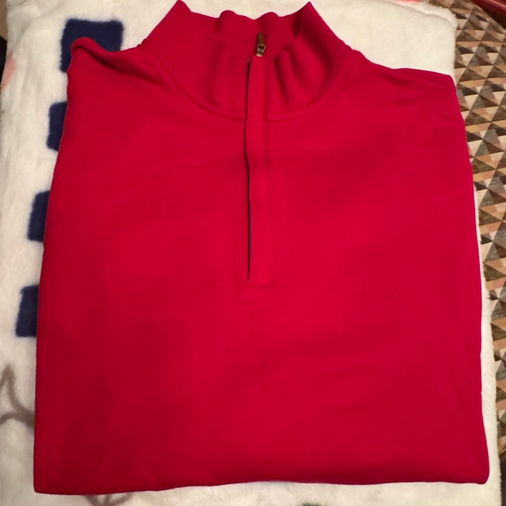 Like New Brooks Brothers Quarter-Zip Red Pullover Sweater/Sweatshirt